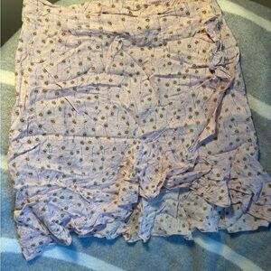 Floral Pink Ruffle Skirt